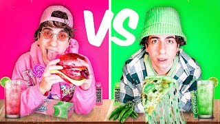 Pasé un día comiendo rosa VS un día comiendo verde