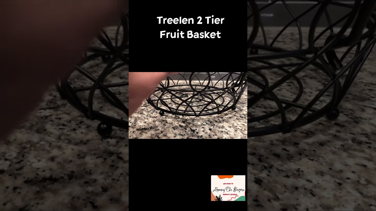 🍊Circular feet prevent scratching your countertop | TreeLen 2 Tier Fruit Basket for Kitchen Counter