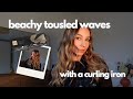 Beachy textured tousled waves hair tutorial using g1 inch classic curl tongcurling iron