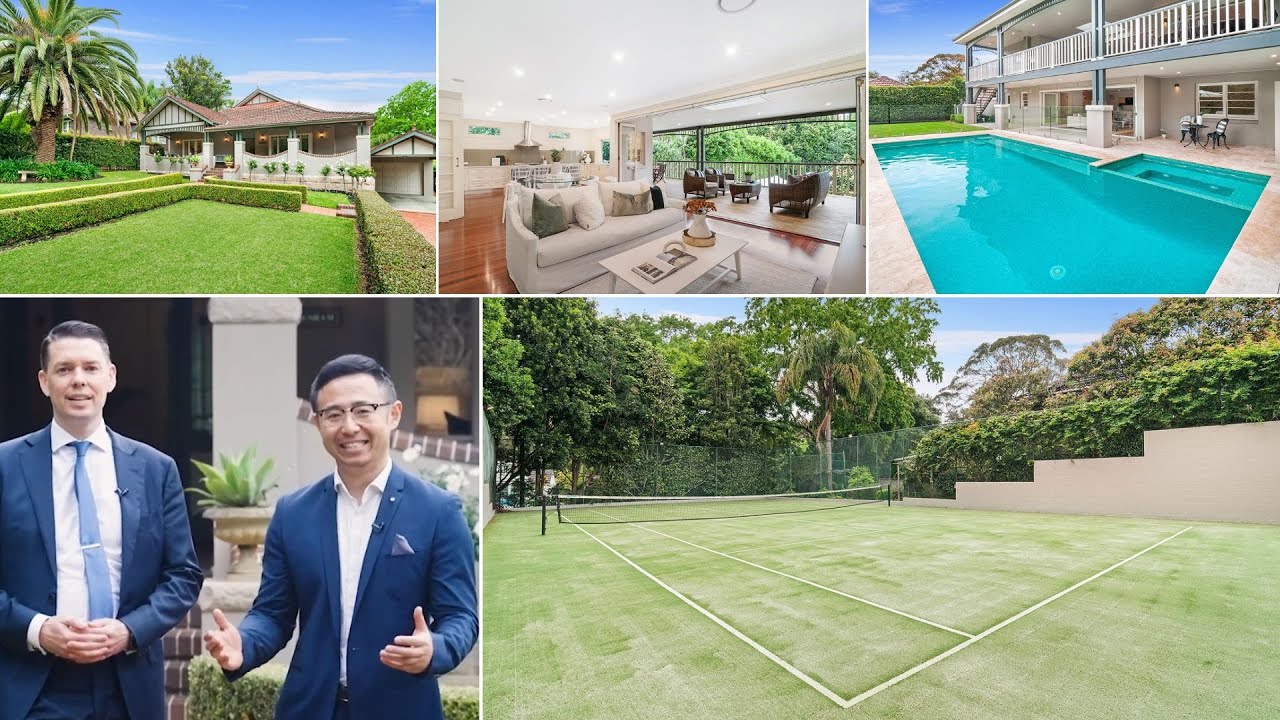 SOLD by Tom Zhang & Richard: 66 Cecil Street Gordon NSW 2072 - Grand Federation Home + Tennis Court