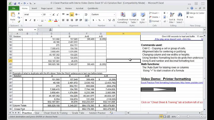Excel Practice Instruction video by Professor Thom...