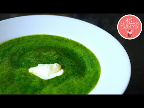 Видео рецепт Крем-суп из шпината с сельдереем и капустой
