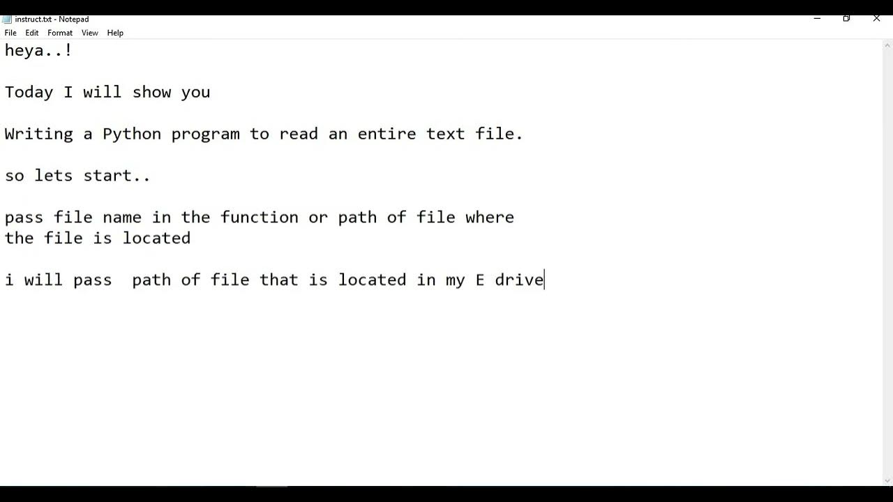 Python Program - Read an entire text file and print on command shell ...