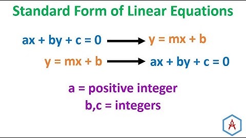 Standard Form of Linear Equations (ax + by + c = 0)