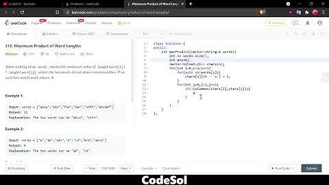 Maximum Product of Word Lengths - LeetCode SOLUTION