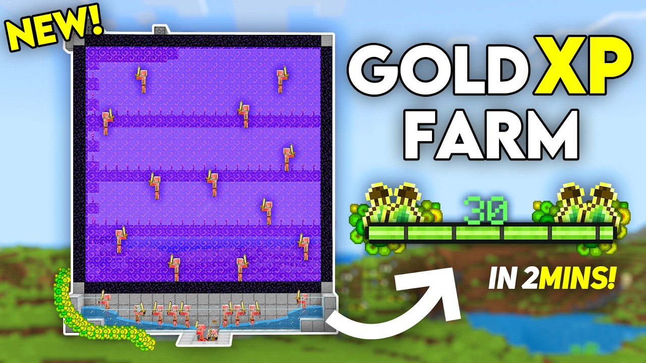 Easiest GOLD XP FARM in Minecraft Bedrock 26.1+ ! - YouTube
