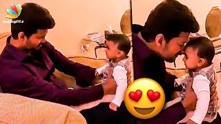Charming Thalapathy Vijay with Adoring kid | Cute Video | Sarkar Latest News