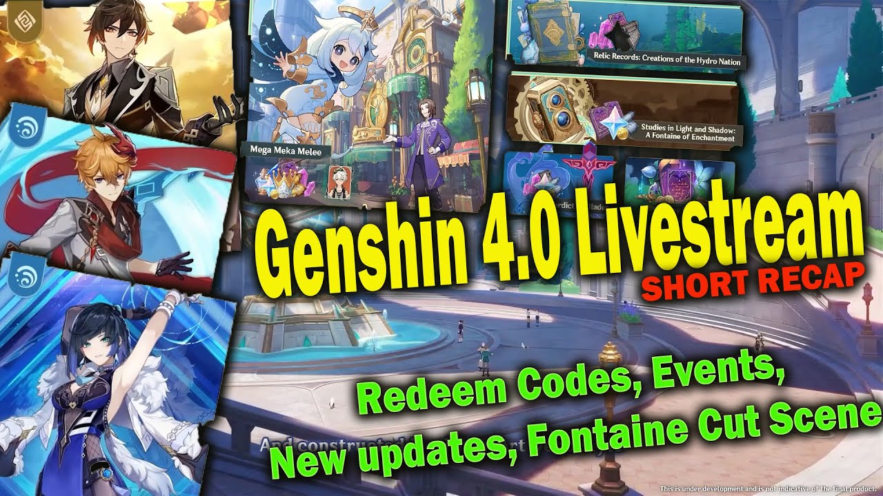 Genshin, 4.0 Livestream Contents & Codes