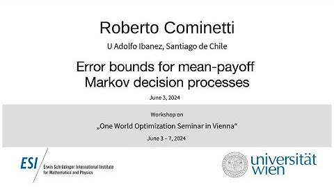 Roberto Cominetti - Error bounds for mean-payoff Markov decision processes