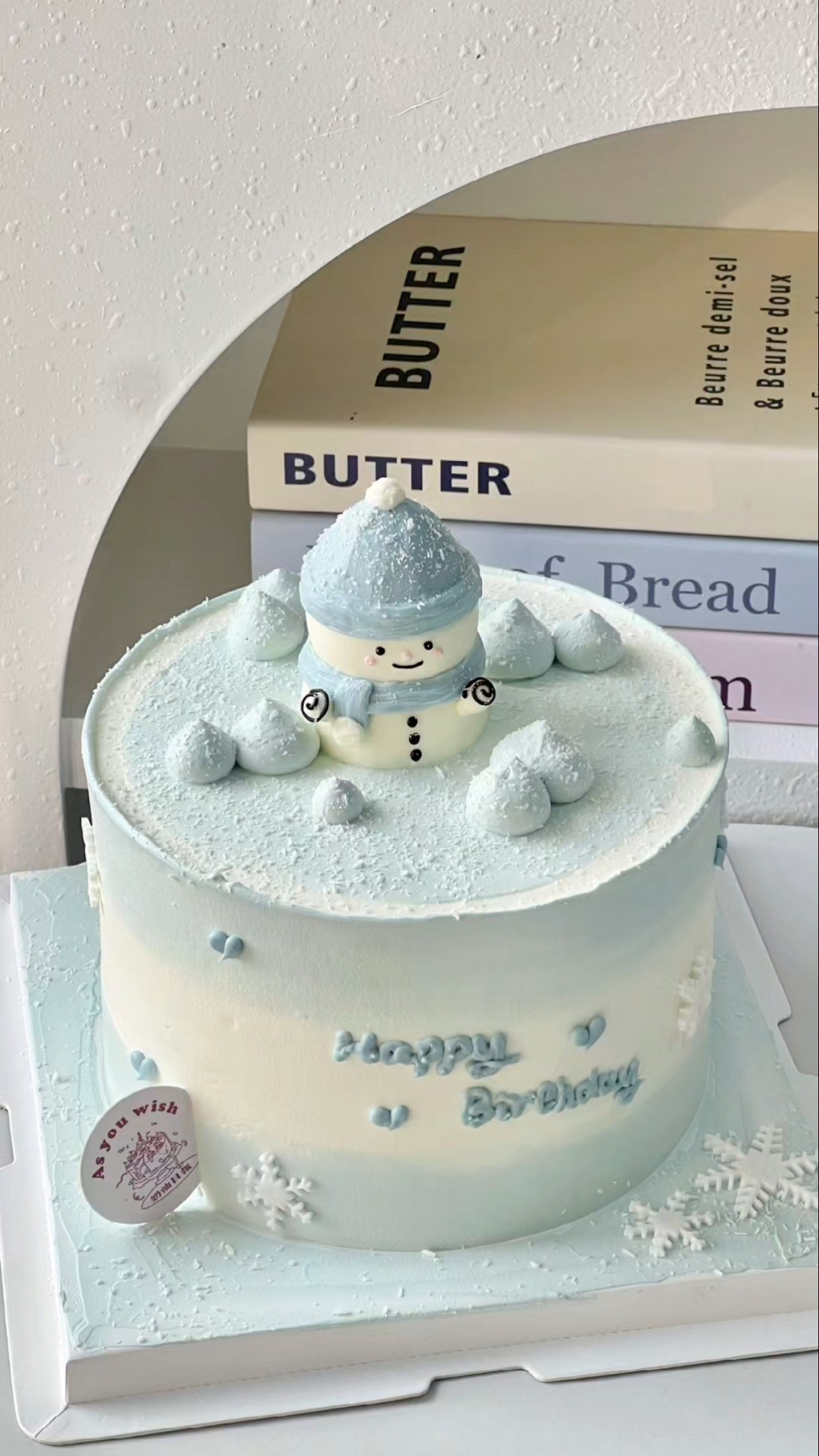 Immersive cake making imported animal cream cake snowman cake handmade cake