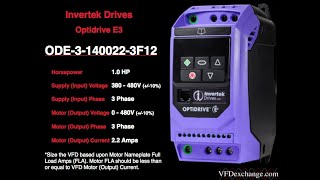 ODE-3-140022-3F12 – 1HP, 2.2A, 380V-480V, Three Phase – Invertek Optidrive E3