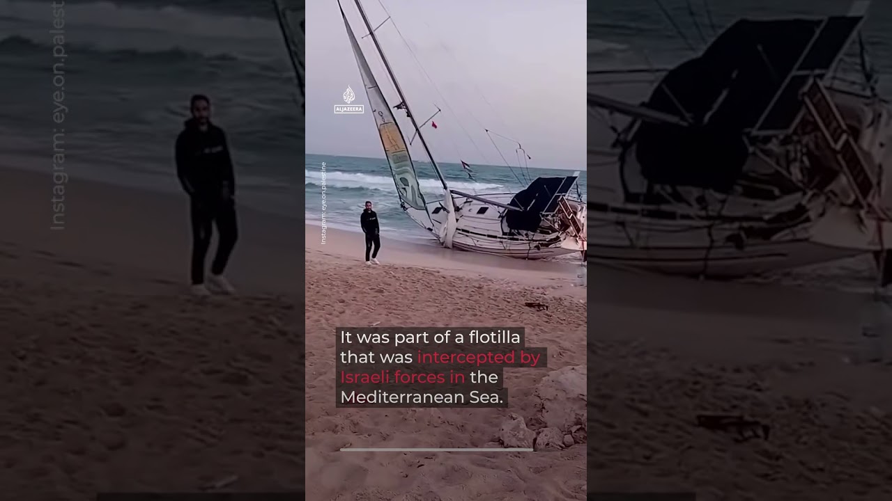 قارب مهجور تابع لأسطول غزة يجرفه التيار إلى شواطئ مصر حاملاً مساعدات لغزة