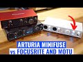 Arturia MiniFuse vs Focusrite Scarlett vs MOTU M2 + Neumann U87