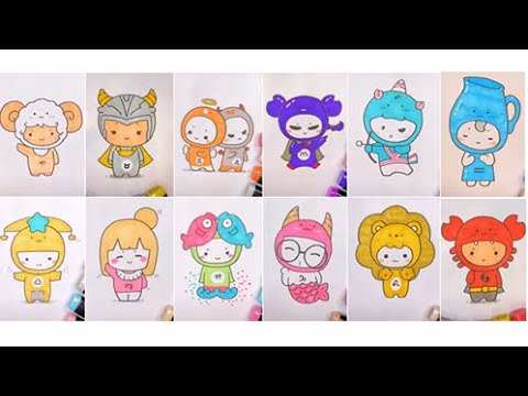 Đáng yêu hình anime chibi cute 12 cung hoàng đạo Tuyệt hảo để giới thiệu tương lai