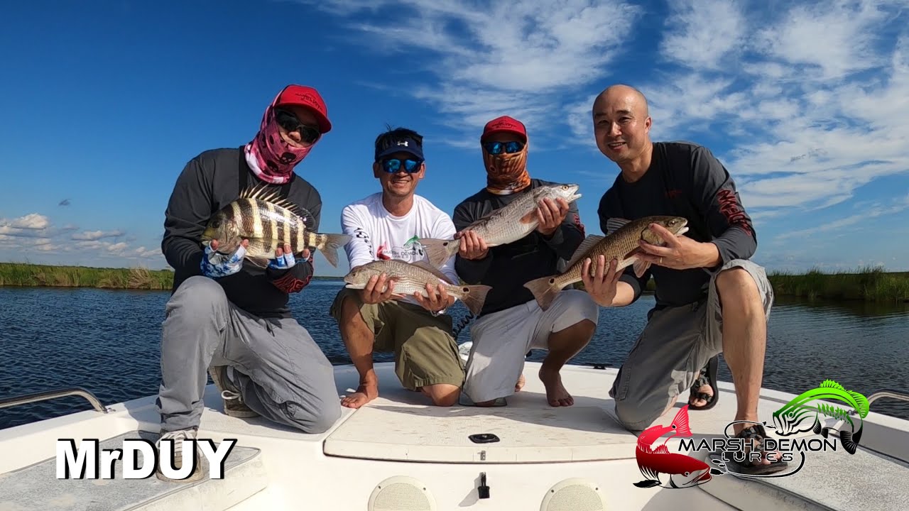 Redfish and sheepshead on spinnerbait and buzzbaits (Myrtle Grove, Louisiana)