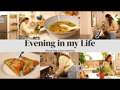 Calm Snowy Evening Vlog | Veg Corn Soup & Night Routine for calm Morning