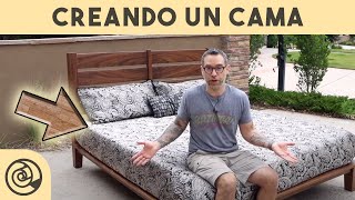 Cama con cabecera de listones - Estilo moderno de mediados de siglo