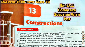 Learnwell smart Maths Class 7 Unit 13 Ex 13.1 Solutions|Class 7 learnwell maths Ex 13.1 Solution Pdf