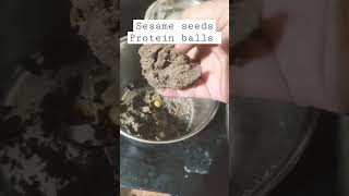 Sesame seeds Protein ballsyoutubeviralshortsyoutubetrending proteinballsguesstherecipe