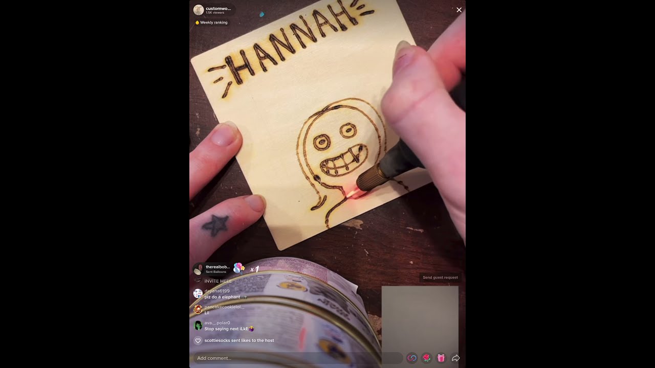 Custom Wood Burning TikTok Barbara Queen Of Mean October 5, 2021 6pm Live (liv) Show YouTube