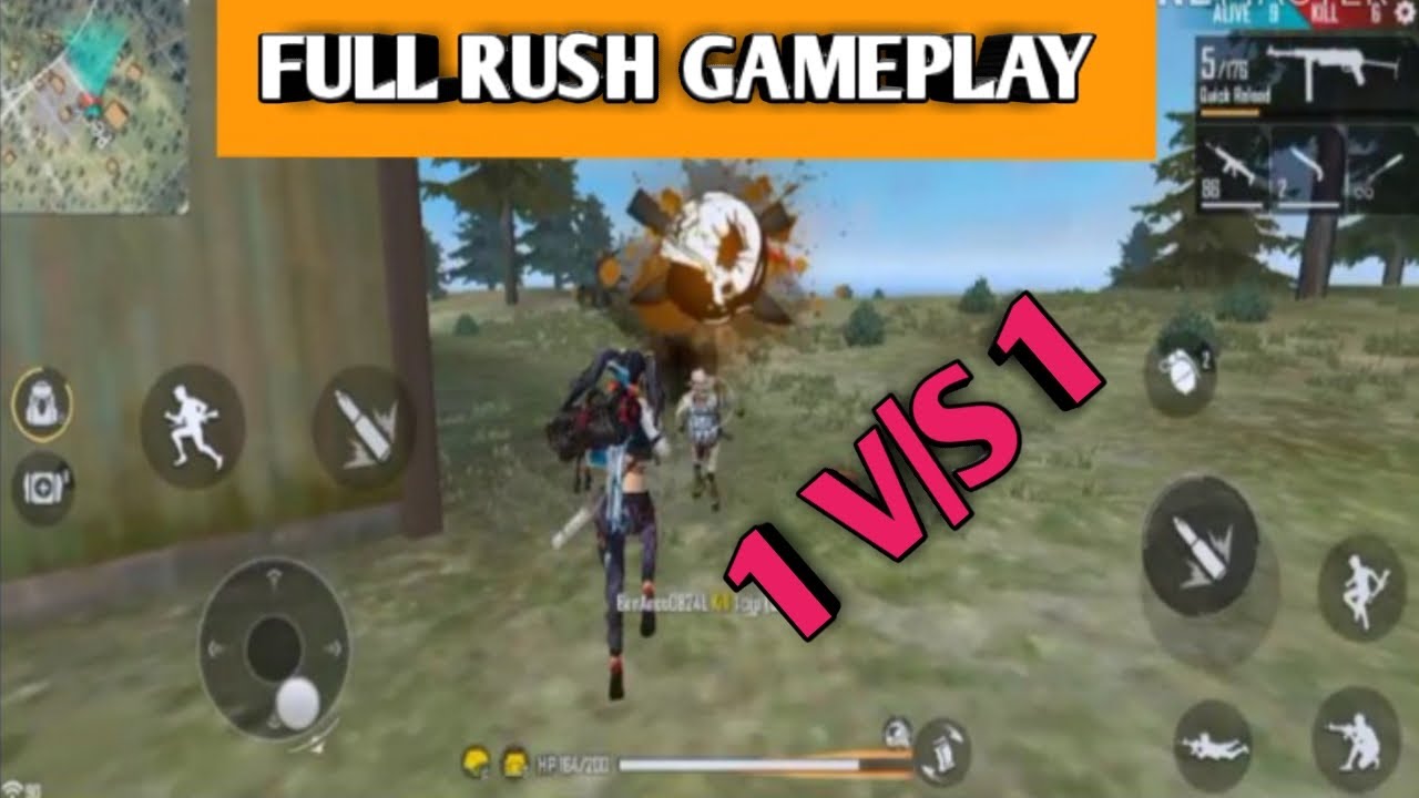 Free Fire Full Rush Gameplay| Free Fire 1 vs 1 Gameplay ...