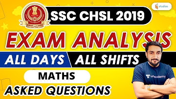 SSC CHSL (12 Oct - 21 Oct 2020, All Shifts) | Maths CHSL Exam Analysis | Maths by Prabal Lavaniya