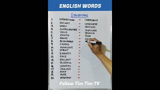 English Words: Synonyms: Understand - Comprehend
