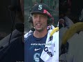 Ambushed by Bryce Miller... 🍌 Active Mic presented by Wells Fargo   #baseball #mlb