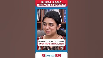 Did you cry after seeing your name in final list? | IAS Topper Rupal Rana #shorts