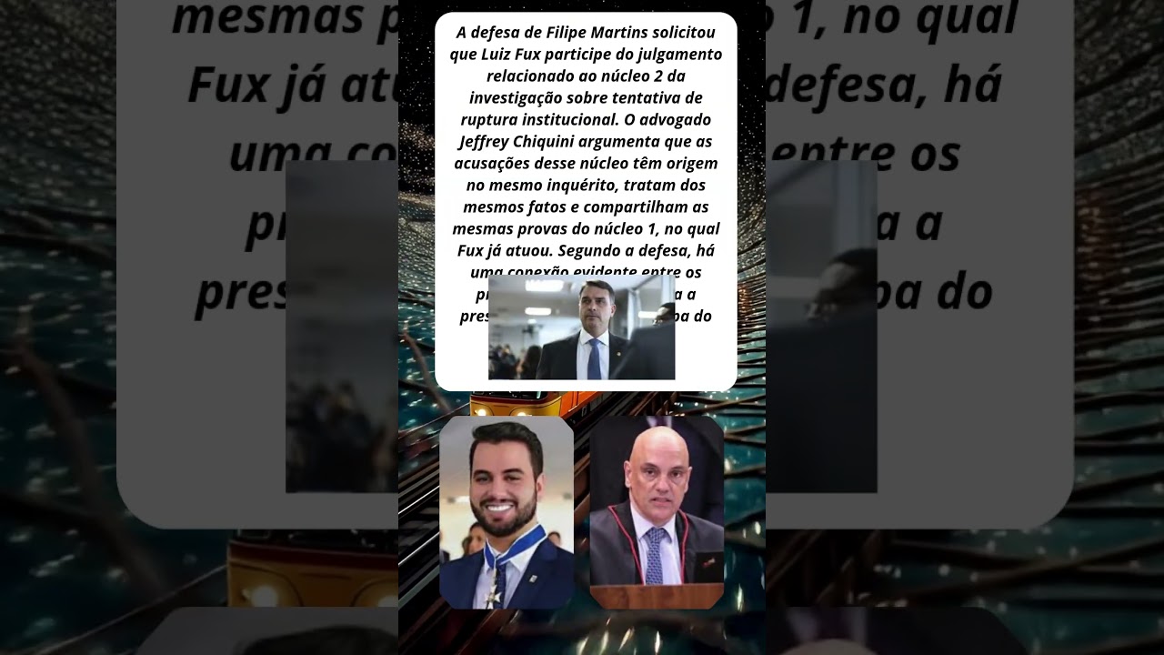 Defesa de Filipe Martins pede que Fux participe de julgamento ⚖️