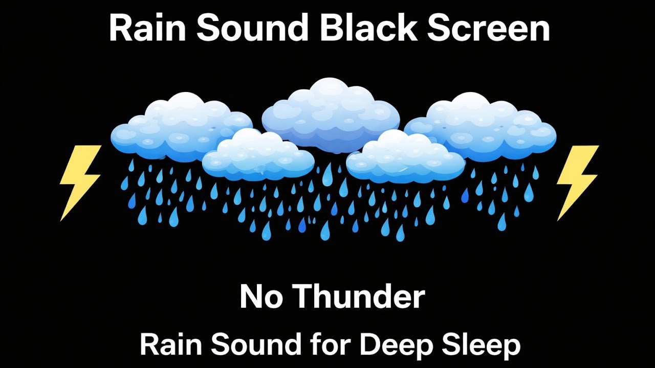 1 Hour Rain Sounds for Deep Sleep 🌧️ Black Screen | Relaxing Rain ...