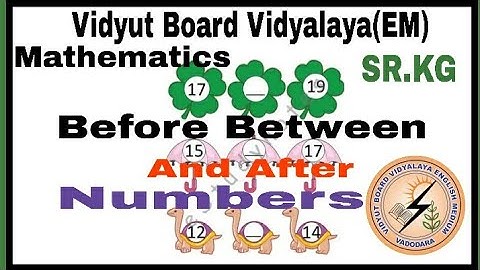 Senior KG | Mathematics | Before Between & After Numbers | Vidyut Board Vidyalaya | 1988