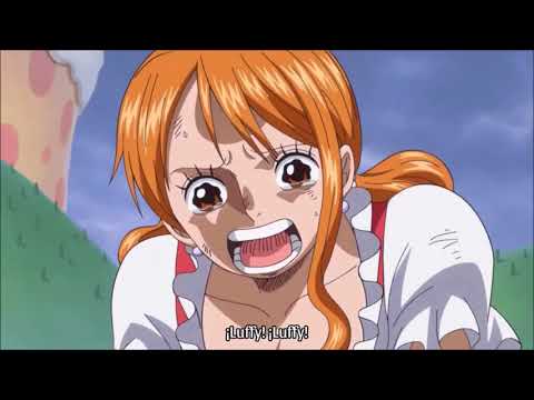 Nami corre llorando a ver a Luffy y le dice ...