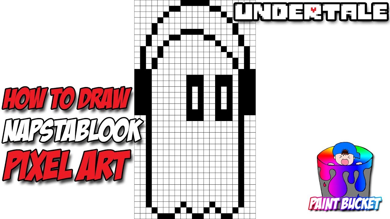 How to Draw Napstablook from Undertale - Step By Step Pixel Art Drawing