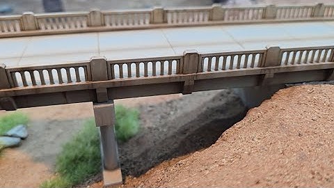 Layout Update. Build, Paint, Weather and Install the North Canyon Highway Overpass Bridge.