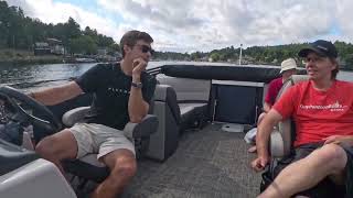 Tiny Pontoon Boats goes on a demo ride on the all electric Flux Marine Flagship 22' tri-toon.