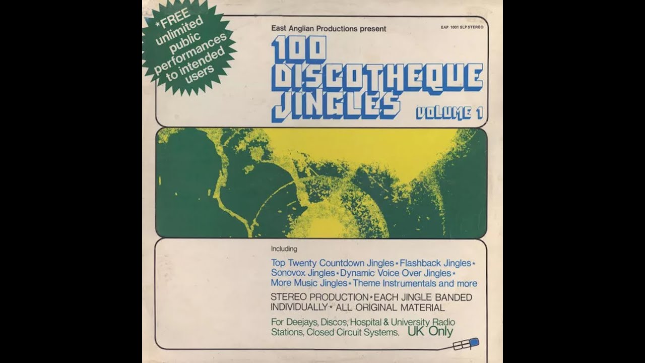 100 Discotheque Jingles Vol.1 East Anglian Productions Vinyl EAP 1001 ...