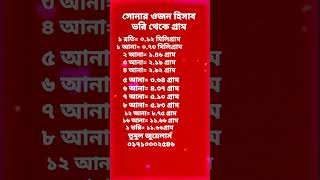 #shot_video_Gold weight calculation_ সোনার ওজন হিসাব ভরি থেকে গ্রাম