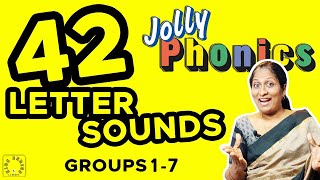 42 Letter Sounds for Kids  | Groups 1 - 7 #teacher #online #jollyphonics #kids #learning #challenge