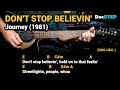 Don't Stop Believin' - Journey (1981) - Easy Guitar Chords Tutorial with Lyrics