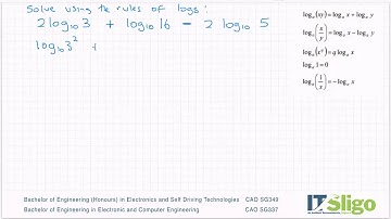 Logs Example 1 Leaving Cert Higher Level Maths