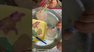 Ice painting with salt