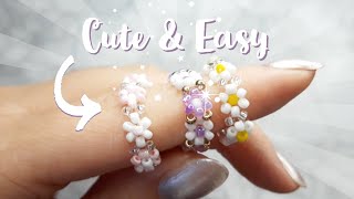 How To Make A Beaded Daisy Chain🌼 Super Cute DIY Rings and Bracelets. Easy Tutorial