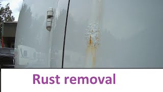 Removing and treating rust areas Mercedes Sprinter van