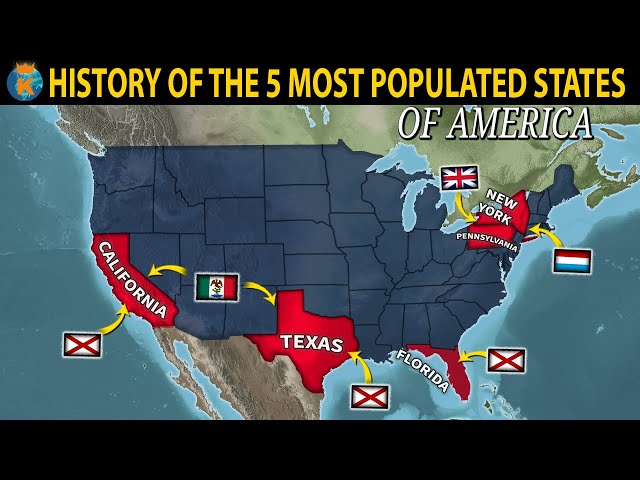 The History of California, Texas, Florida, New York & Pennsylvania - All Parts class=