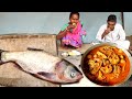 tribal traditional cooking big size carf FISH CURRY recipe by a santali women || rural india orissa