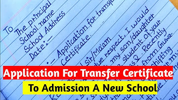 Application for Transfer certificate| Transfer Certificate application for school in english|Likhoni