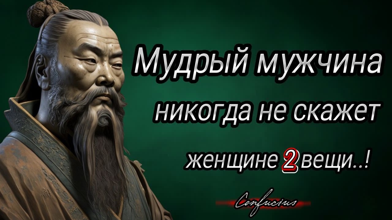 Конфуций: Мудрый мужчина никогда не скажет женщине эти 2 вещи | Мудрые цитаты и афоризмы