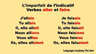 Verbes aller et faire à l' imparfait de l'indicatif