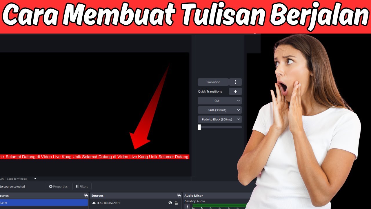 Cara Membuat Tulisan Berjalan atau Running Text di OBS STudio - YouTube